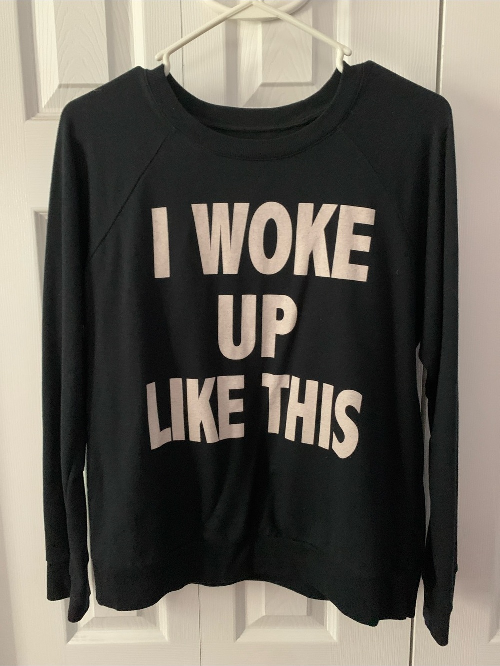 Rebellious One Black Sweatshirt with White Graphic